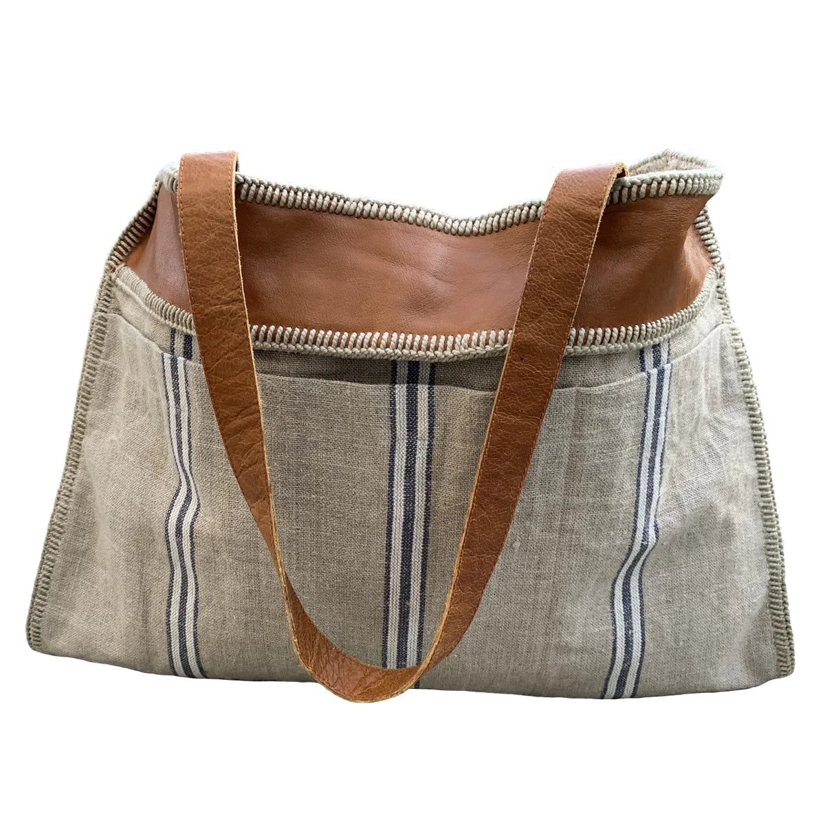 Leather & Linen Weekender Tote