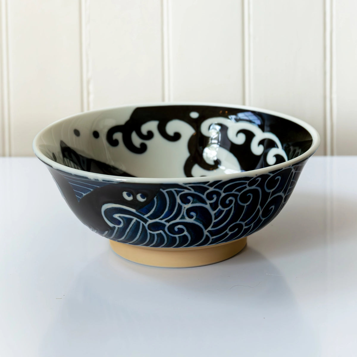 Navy & Black Whale Pasta Bowl Nantucket Looms