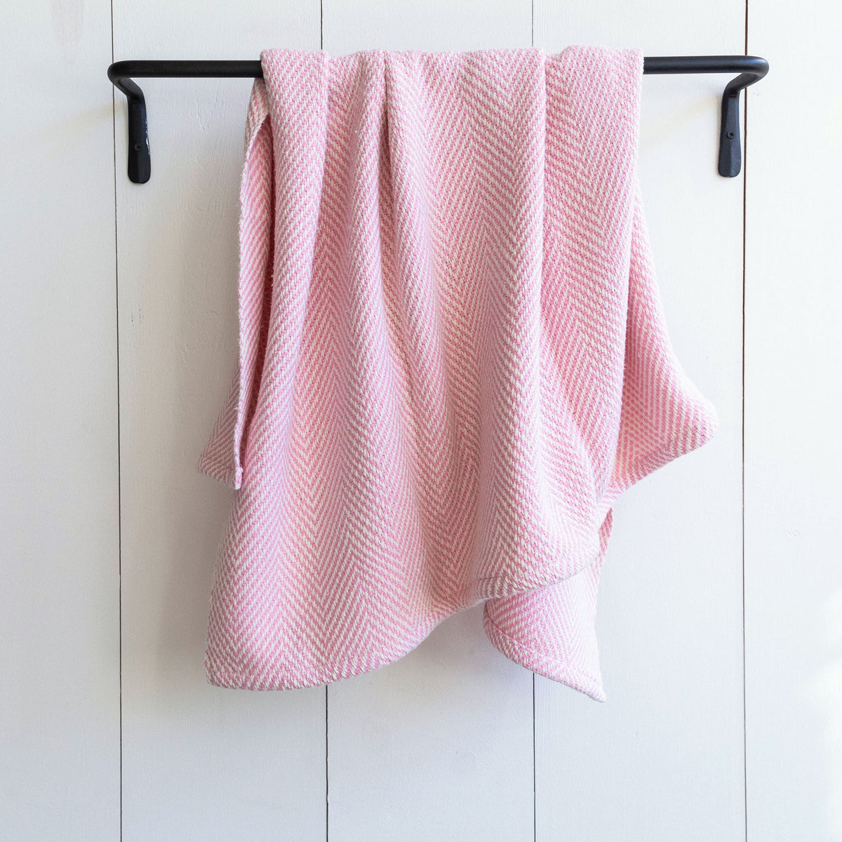 Pink Handwoven Cotton Baby Blanket