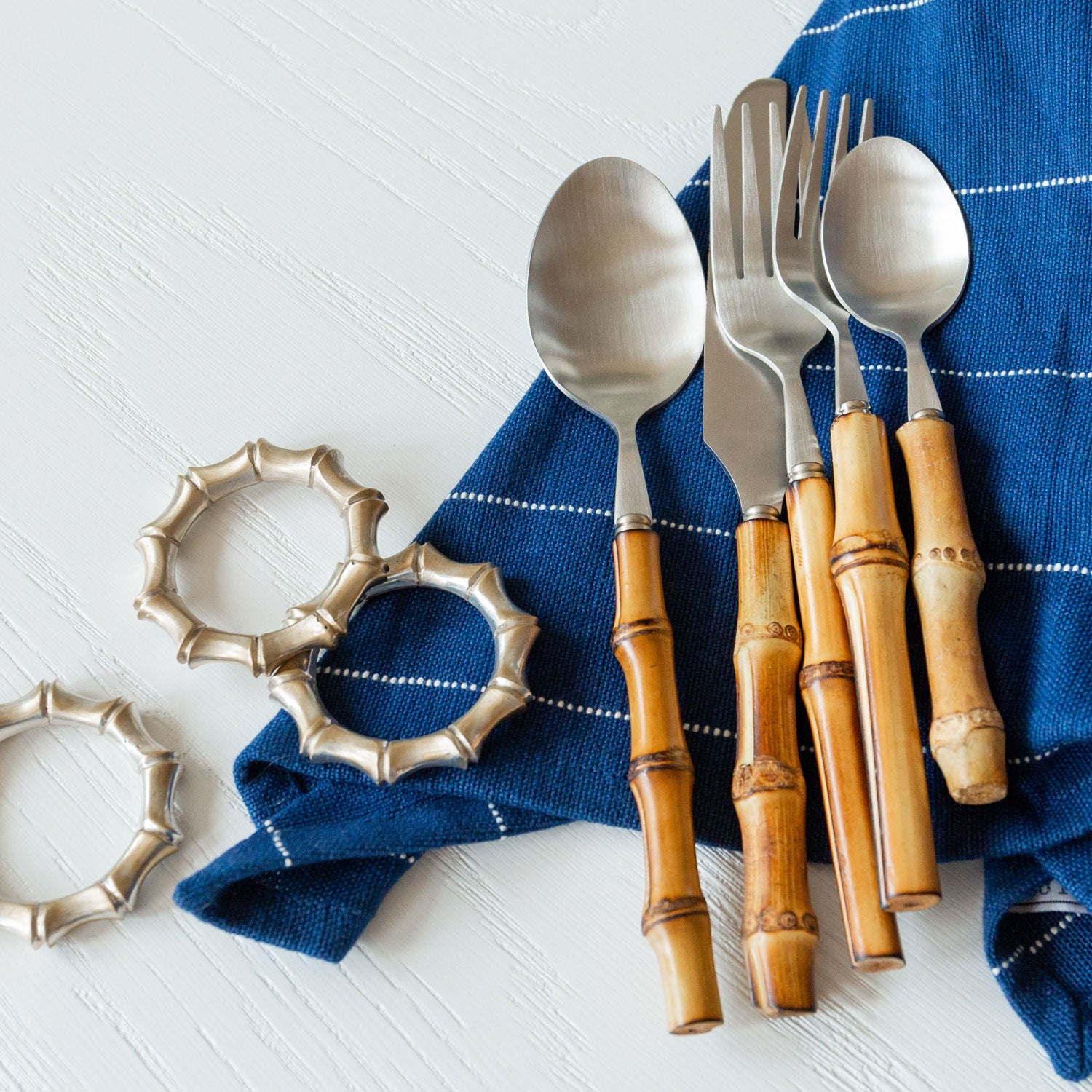 Silver Bamboo Napkin Rings