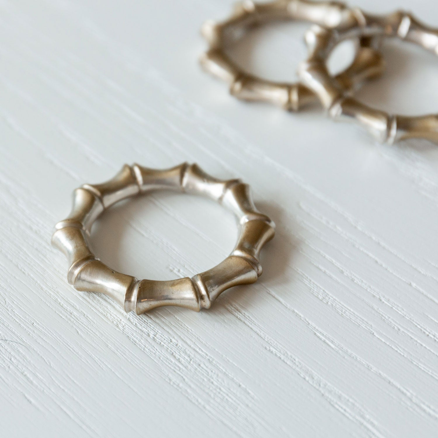 Silver Bamboo Napkin Rings