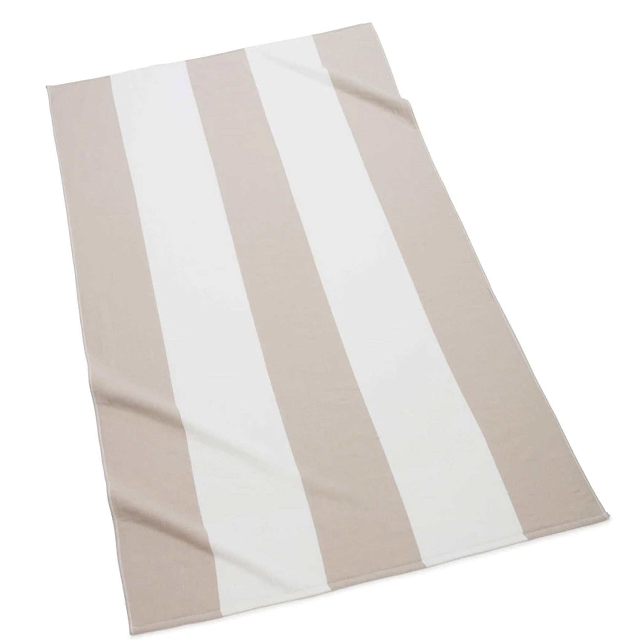 Khaki Block Stripe Beach Towel