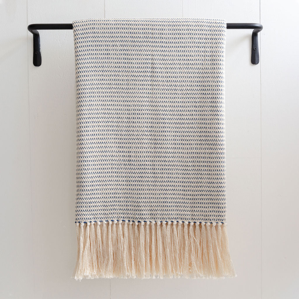Blue striped throw blanket online