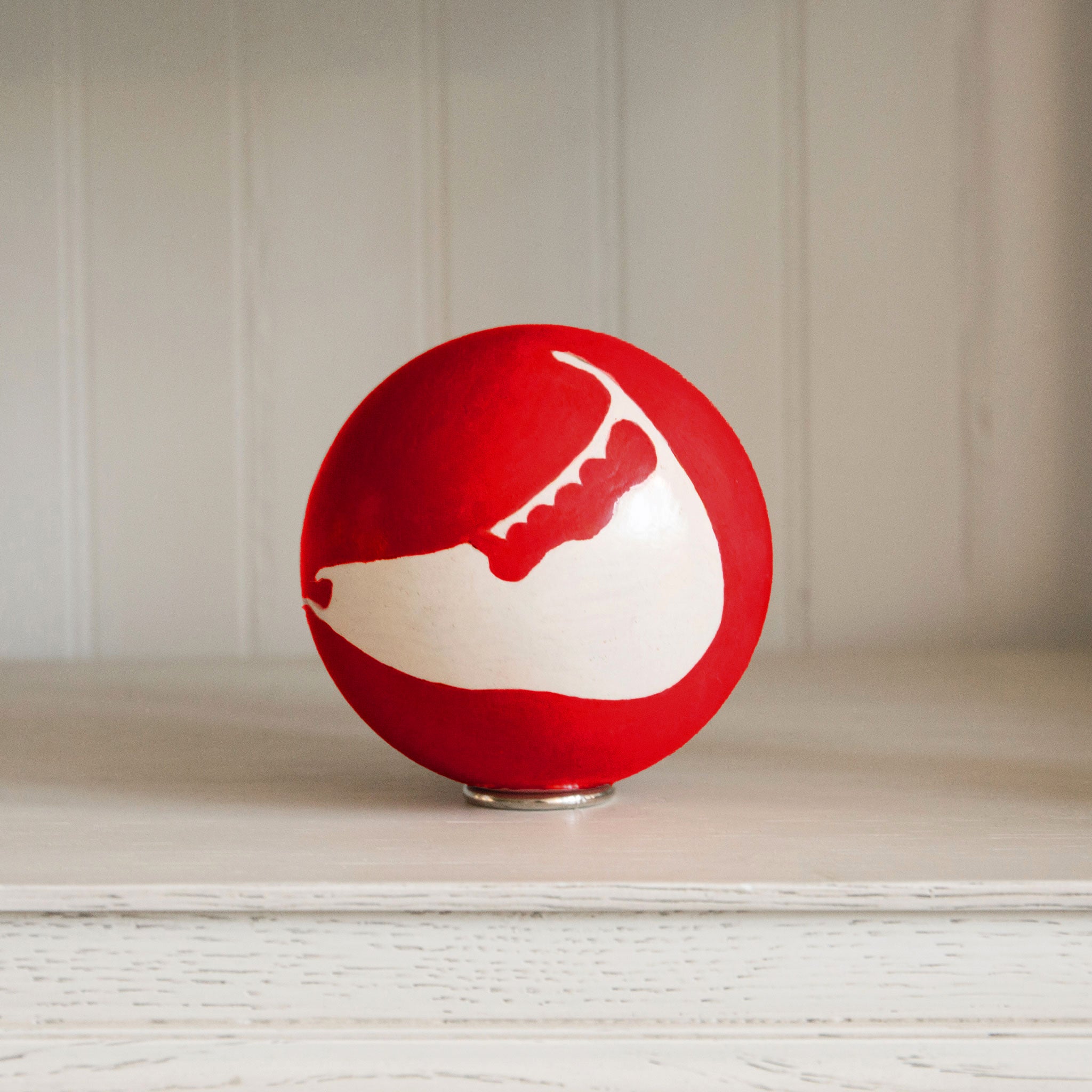 Red Handpainted Island Decorative Sphere | Melissa Macleod