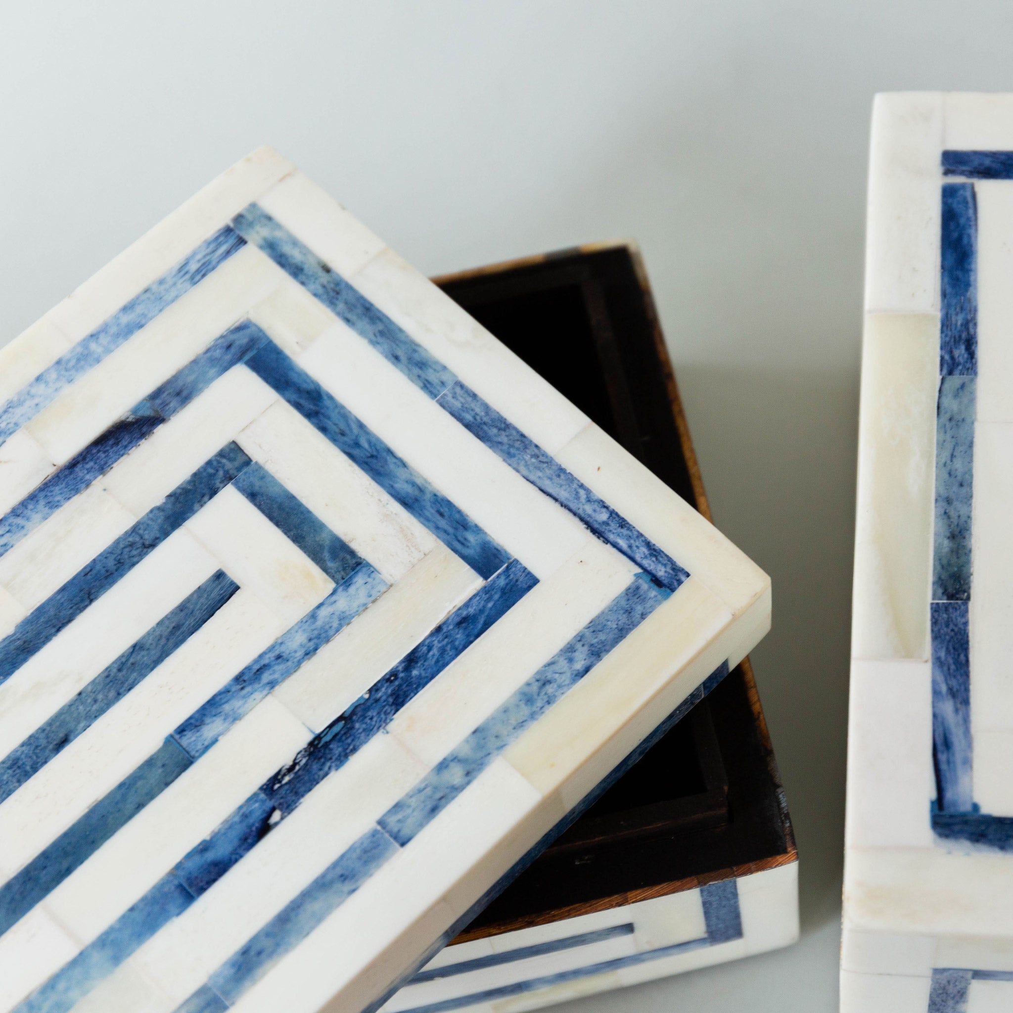 Blue & White Rectangle Boxes