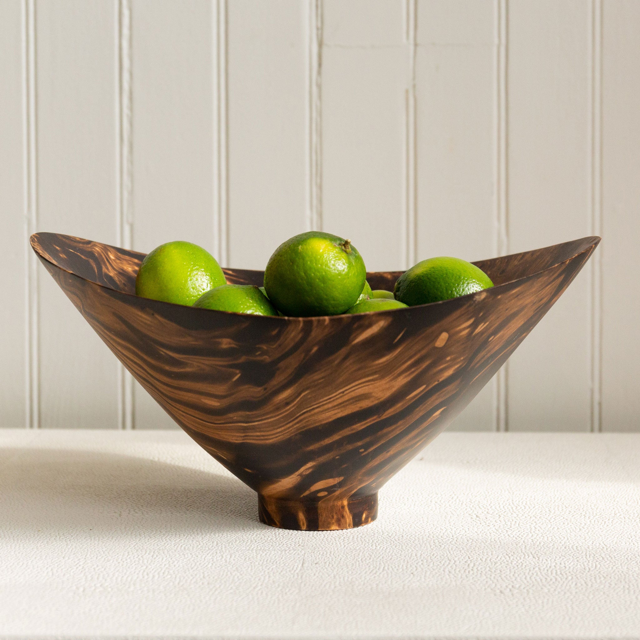 Marbleized Mango Wood Wide Bowl