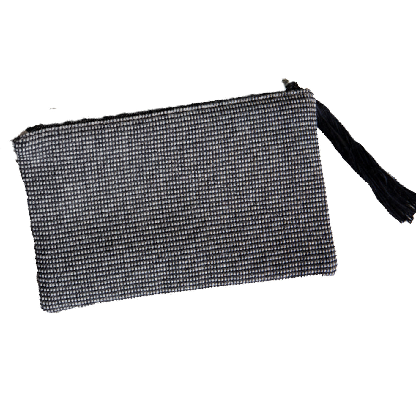 Nantucket Looms Black and Charcoal Heirloom Fabric Clutch