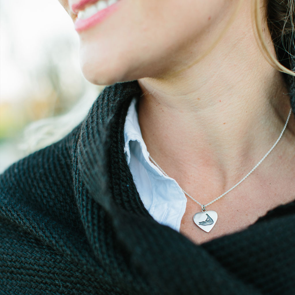 Sterling Silver Nantucket Heart Necklace