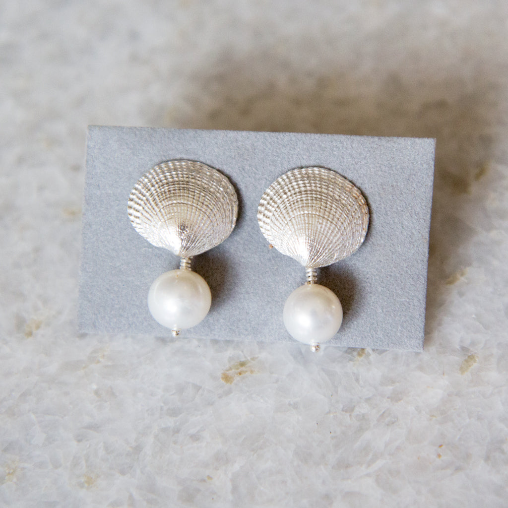 10m South Sea pearl white gold stud earrings — Vintage Jewelers & Gifts,  LLC.
