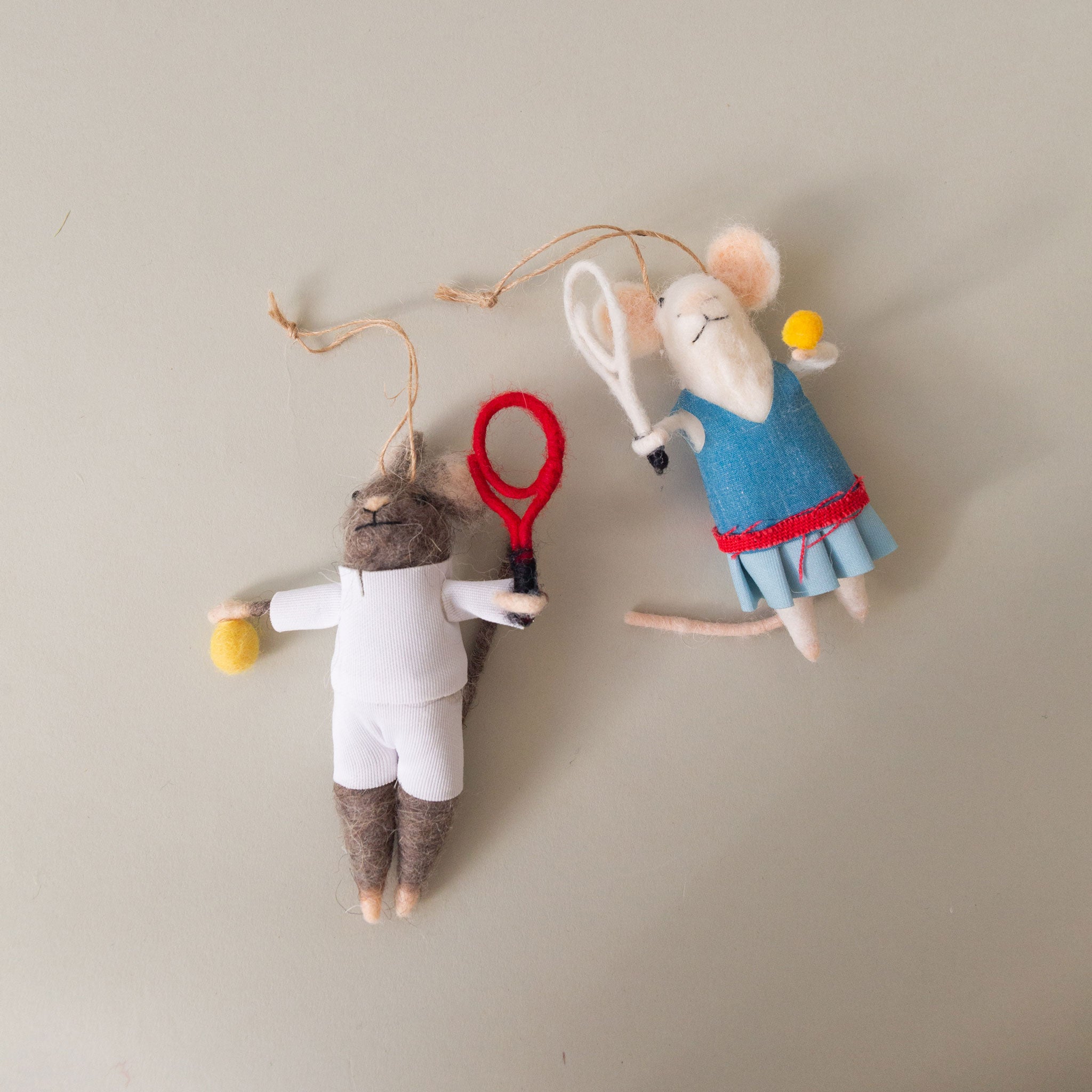 Felt Tennis Mouse Ornament
