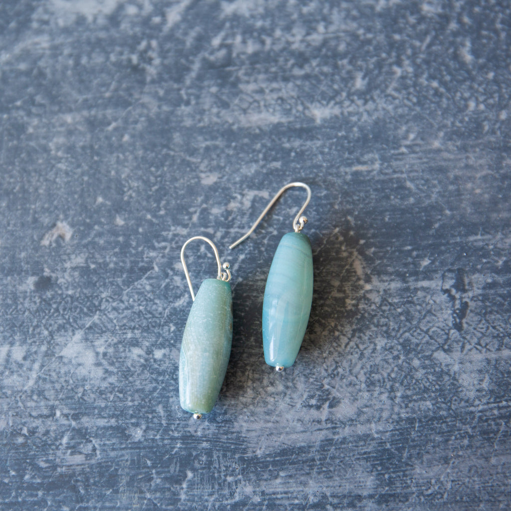 Blue clearance agate earrings